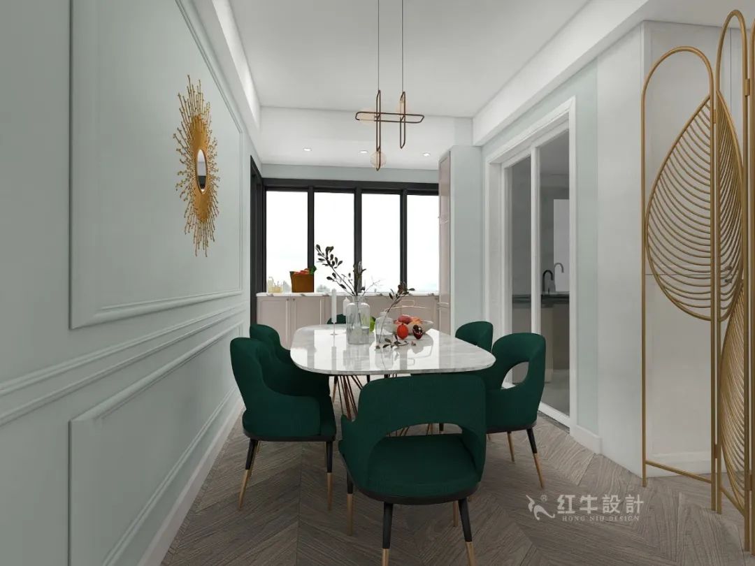 劉崇穎_紅牛設計--電建洺悅府120㎡輕奢風格08效果圖欣賞_餐廳
