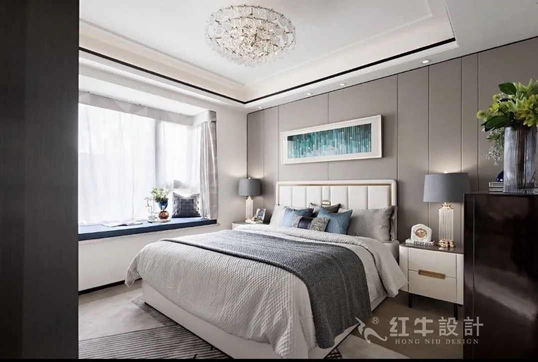劉崇穎_紅牛設計--電建洺悅府120㎡輕奢風格10效果圖欣賞_次臥