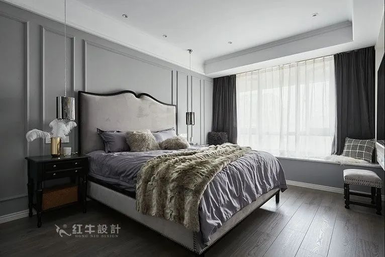 朱明琪_紅牛設(shè)計(jì)--中垠紫金官邸105㎡（C1戶型）現(xiàn)代輕奢09效果圖欣賞_臥室