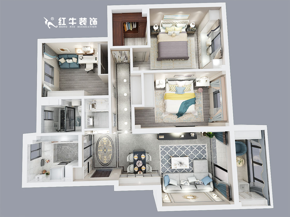 郭志成_紫金華府C區(qū)4-303-120㎡-現代輕奢_鳥瞰圖