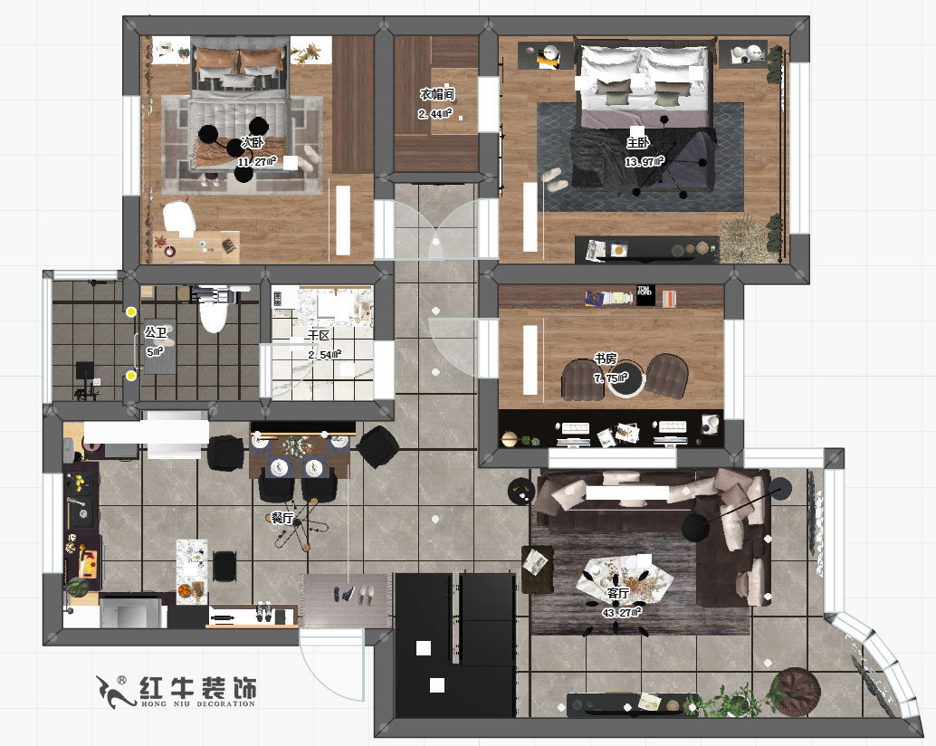 陶陽_興都花園88號6-2-603-110㎡+閣樓-現(xiàn)代輕奢風(fēng)格_一樓平面圖