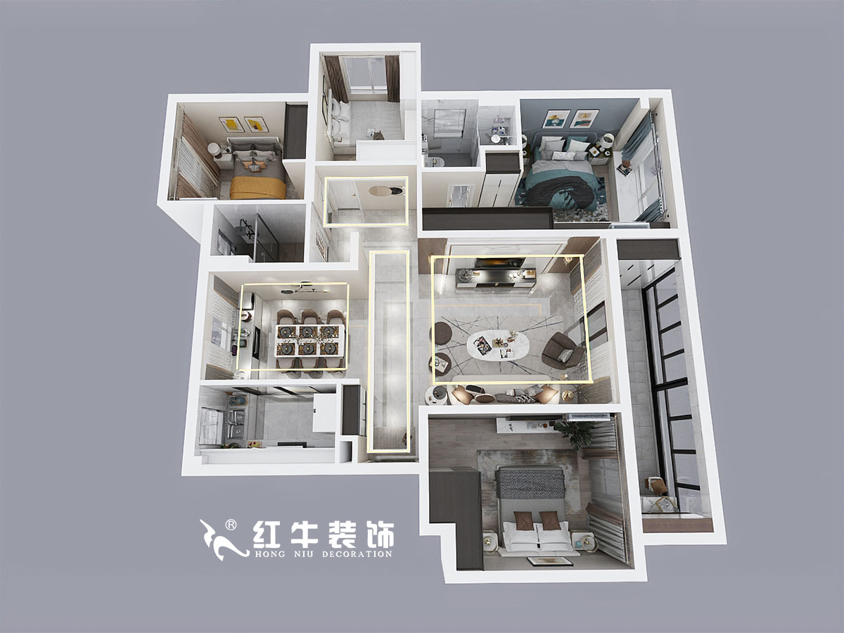 余瑋_榮盛華府1-201-140㎡-現(xiàn)代風(fēng)格00鳥瞰圖