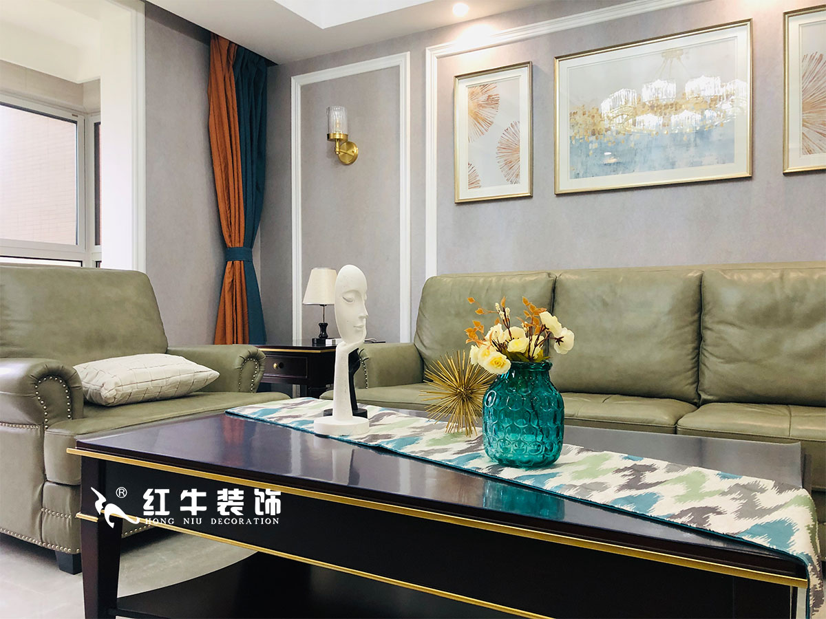 【實(shí)景案例】張智猿_紫金未來城-140㎡-美式輕奢風(fēng)格_全包20萬04沙發(fā)背景