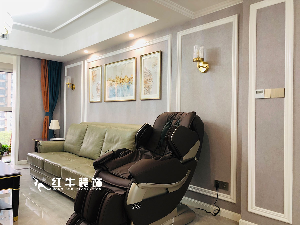 【實(shí)景案例】張智猿_紫金未來城-140㎡-美式輕奢風(fēng)格_全包20萬06沙發(fā)背景1