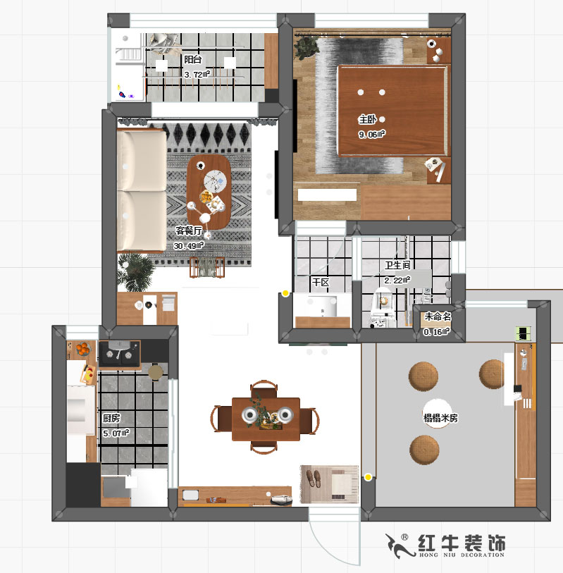 陶陽(yáng)_萬達(dá)東坊4-803-73㎡-現(xiàn)代輕奢風(fēng)格_2室2廳1衛(wèi)_成品家￥9