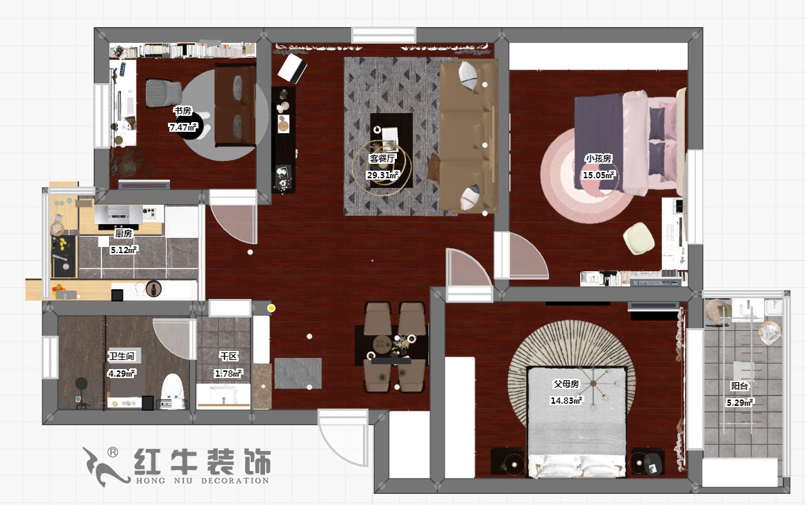顧娟_怡居園5-19-302-102㎡-現(xiàn)代風格_3室2廳1衛(wèi)（老房裝修）_定制家￥130000_全包13萬00_03彩平圖