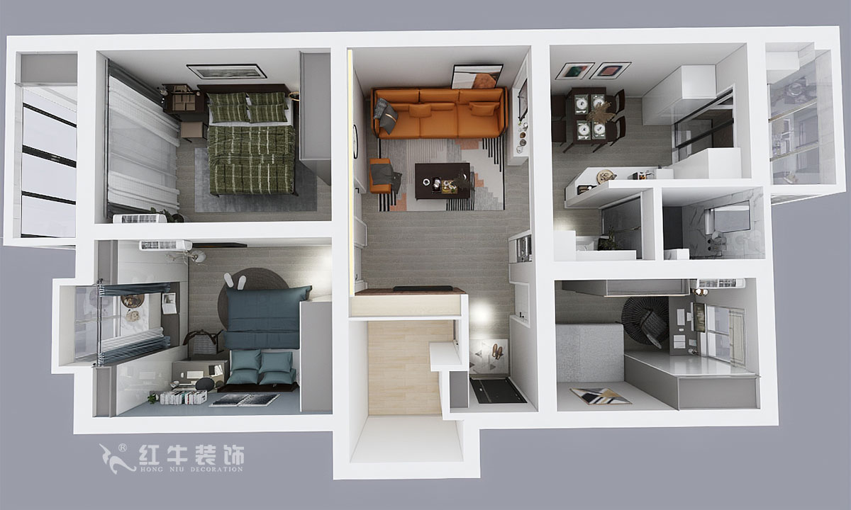 蔡成昊_龍江寶地園9-204-98㎡-現(xiàn)代簡約風格_3室2廳1衛(wèi)（老房裝修）_成品家￥137535_全包13
