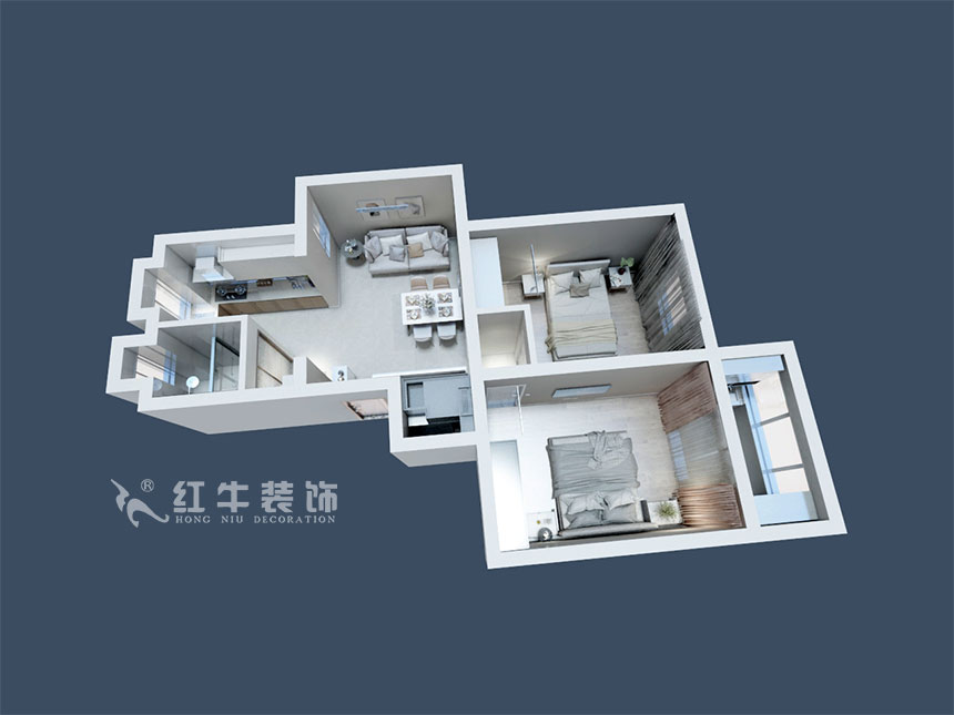 劉曉芳_寧棲園6-2-703-63㎡-現(xiàn)代風格_2室2廳1衛(wèi)（老房裝修）_定制家￥93000_全包9