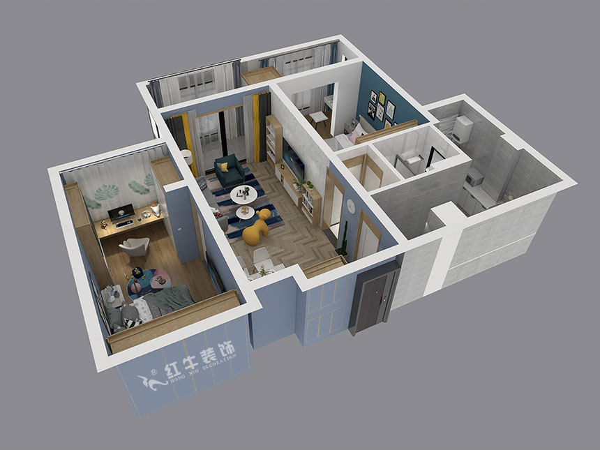 余瑋_中航金城一號(hào)7-402-91㎡-北歐風(fēng)格_2室2廳1衛(wèi)（新房裝修）_成品家￥151366_全包15