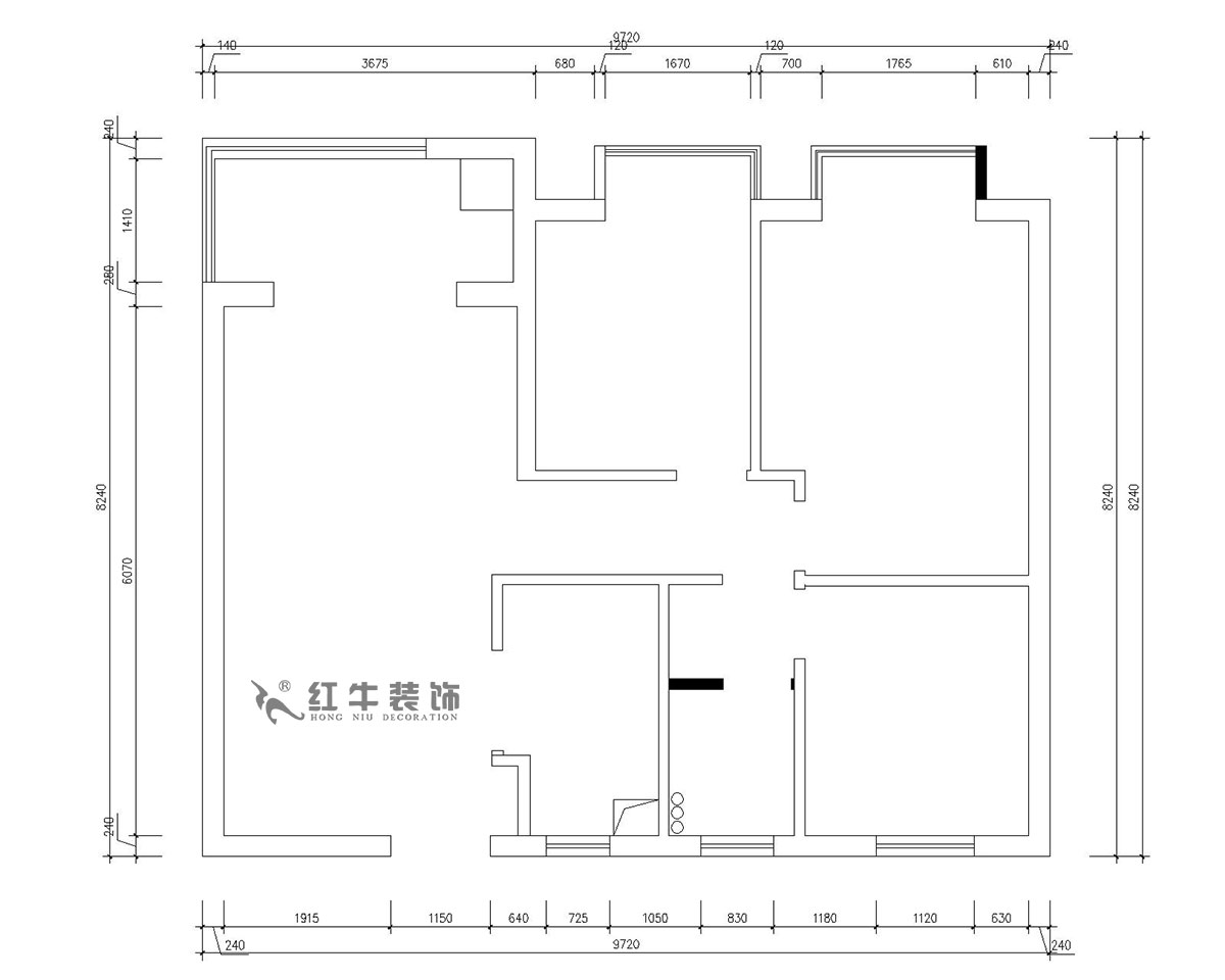 朱明琪｜仙林國際J-1802-95㎡-現(xiàn)代簡約風(fēng)格｜3室2廳1衛(wèi)｜新房裝修｜成品家￥131929｜全包13萬｜00_01原始結(jié)構(gòu)圖