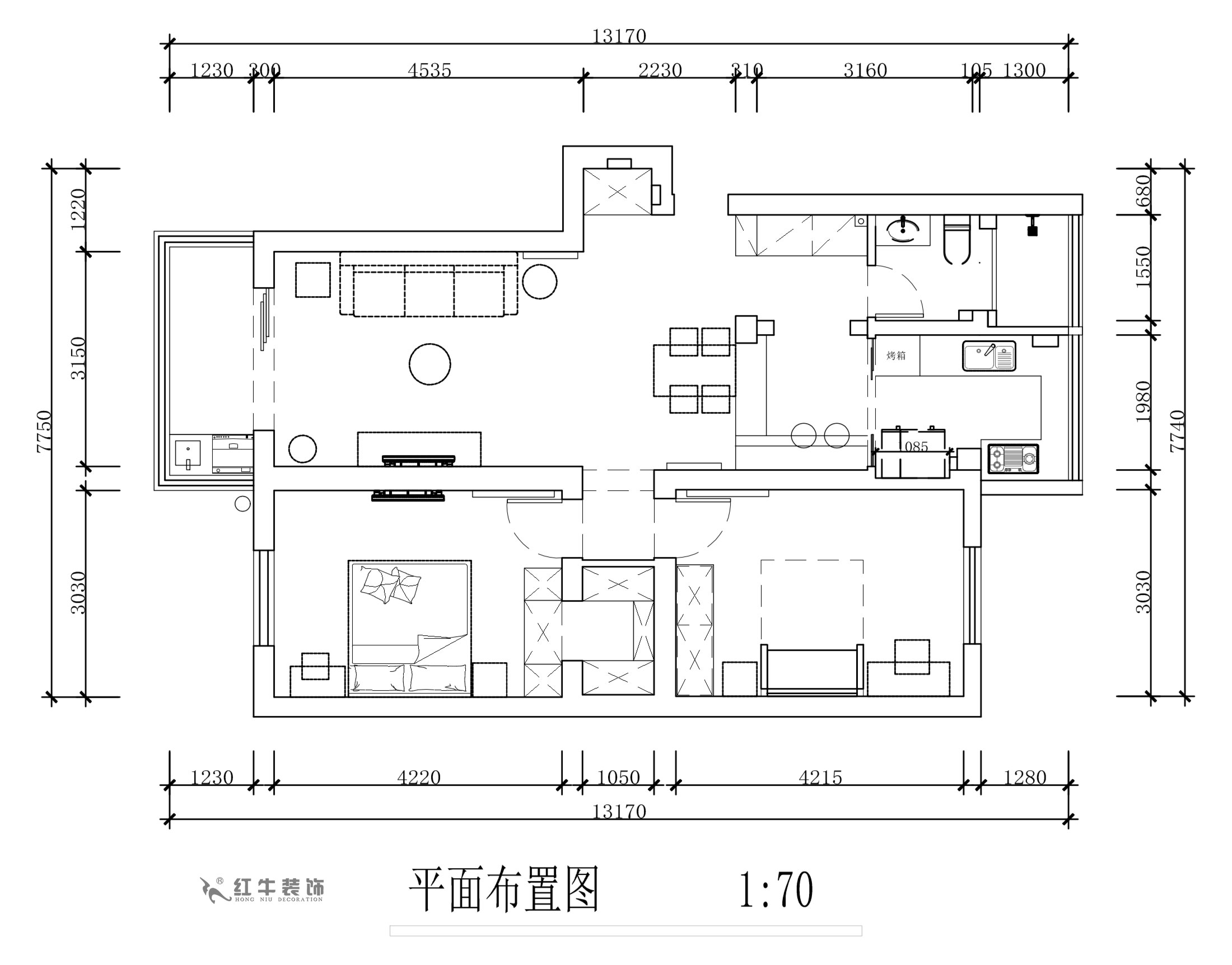 蔣?。旄@43-401-90㎡-現(xiàn)代簡約風(fēng)格｜2室1廳1衛(wèi)｜舊房裝修｜定制家￥122757｜全包12萬｜00_02平面布置圖