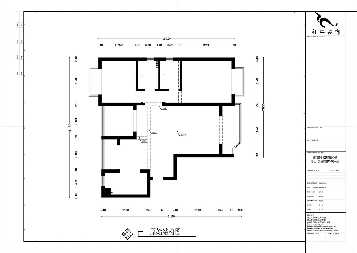 【實(shí)景案例】張智猿｜金域華府-120㎡-簡約風(fēng)格｜3室1廳2衛(wèi)｜老房裝修｜定制家｜全包16萬｜00_01原始結(jié)構(gòu)圖