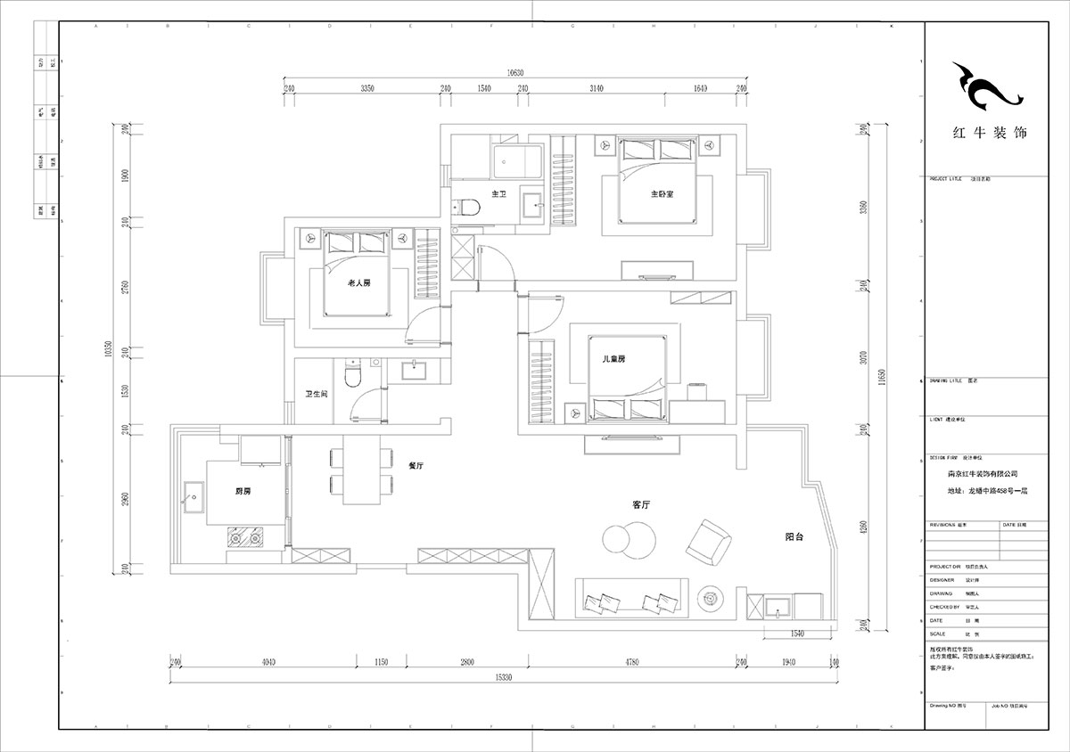 陸利民｜楓丹白露城市花園32-301-126㎡-現(xiàn)代簡約風格｜3室2廳2衛(wèi)｜舊房裝修｜半包9萬｜00_02平面布置圖