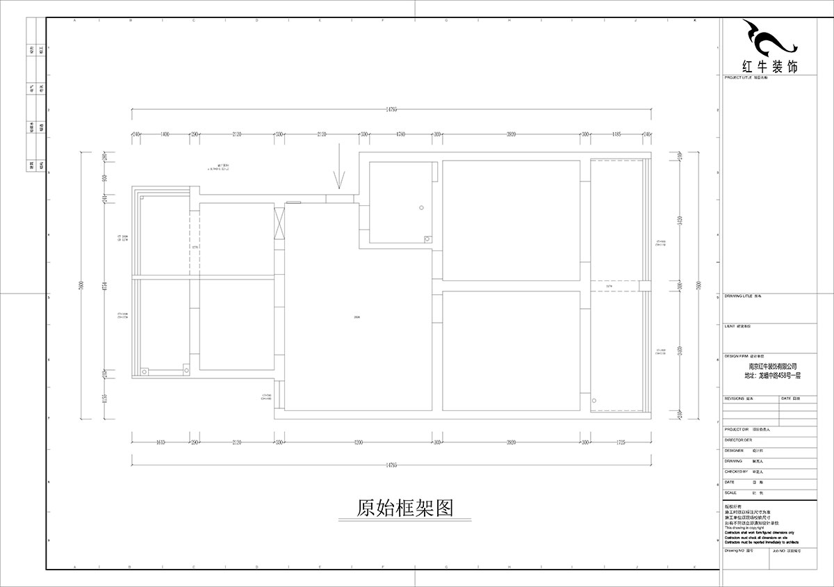 【實(shí)景案例】孟憲濤｜估衣廊18號305-100㎡-現(xiàn)代簡約風(fēng)格｜3室2廳1衛(wèi)｜老房裝修｜定制家｜全包13萬｜00_01原始框架圖
