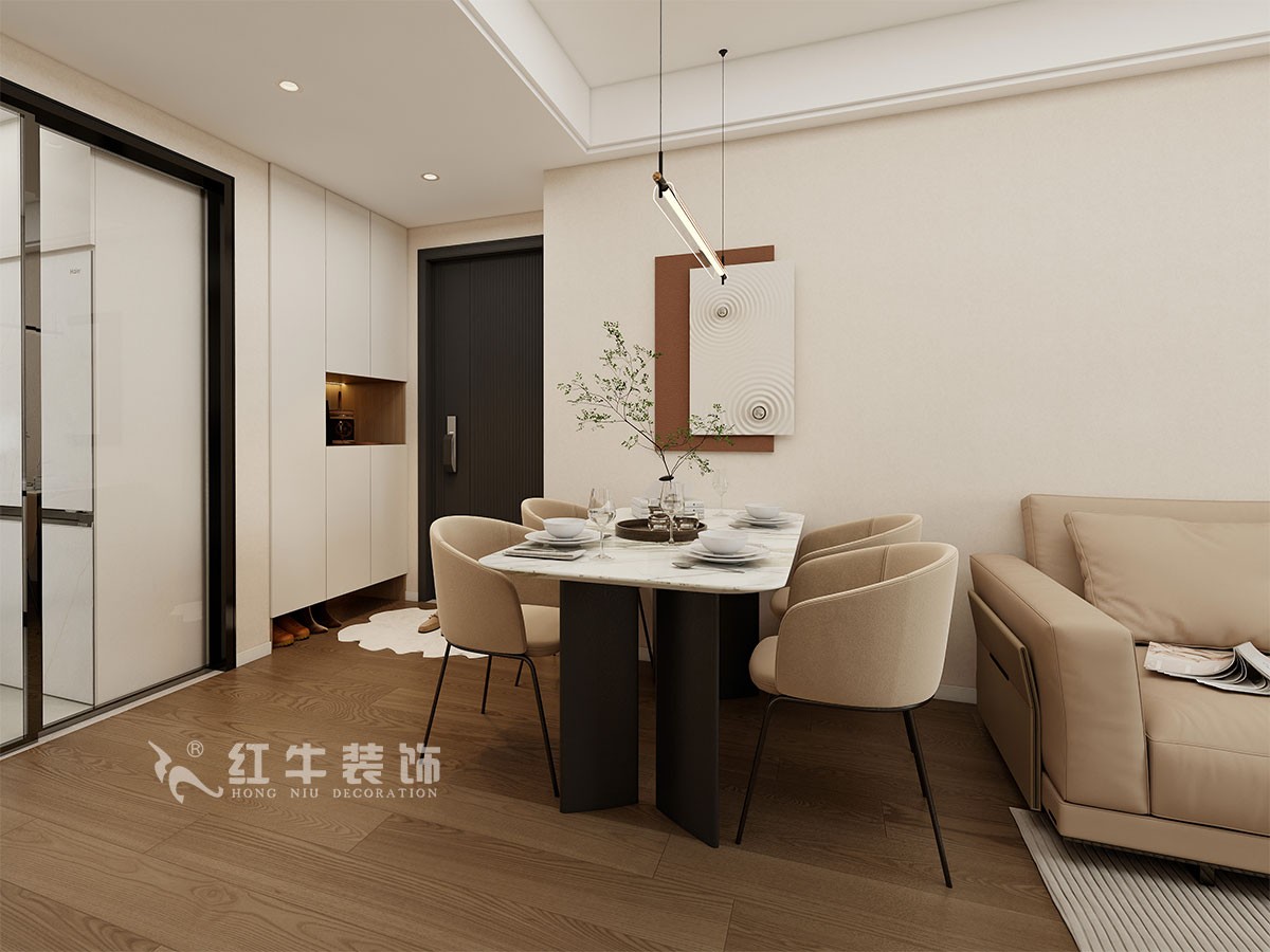 南京93㎡現(xiàn)代簡約風裝修，臥室弧形陽臺，舒適愜意