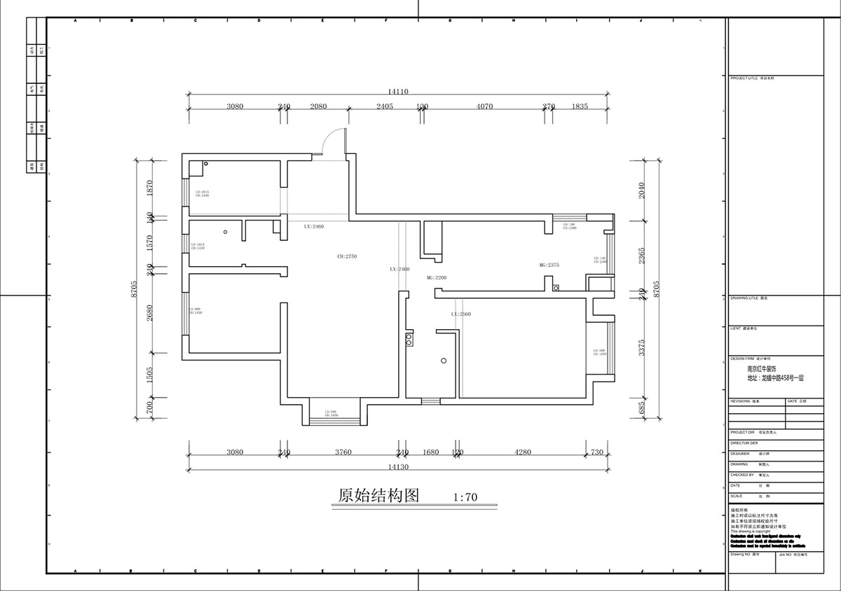 蔣?。鹩驀H10-2004-105㎡-現(xiàn)代簡約風(fēng)格｜3室1廳1衛(wèi)｜毛坯裝修｜定制家｜全包12萬｜00_01原始結(jié)構(gòu)圖