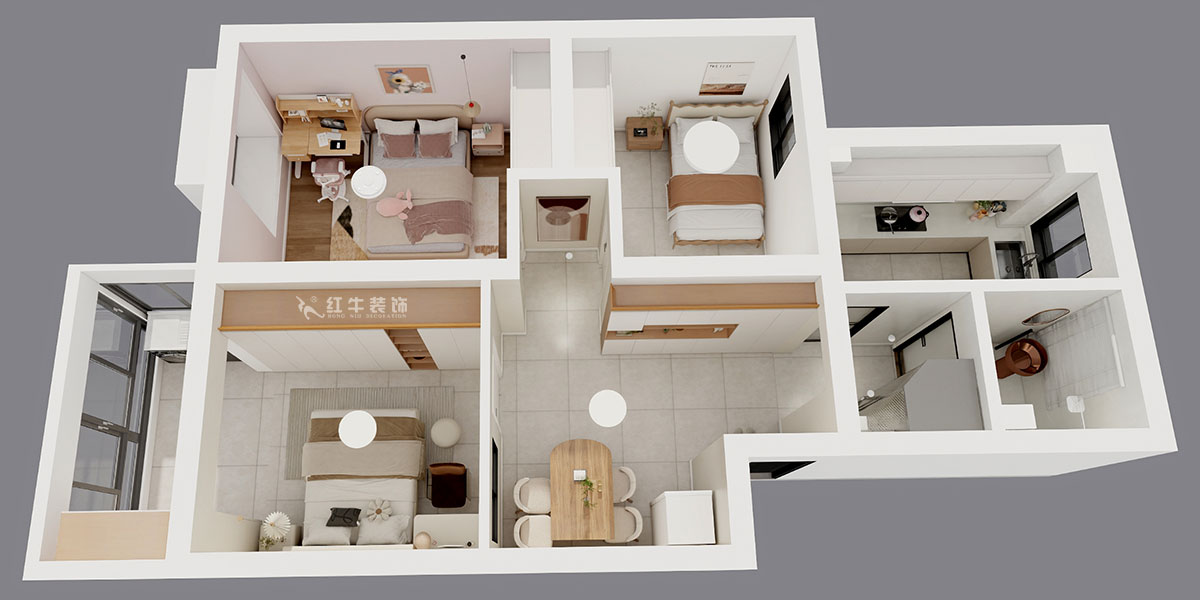 劉曉芳｜江南明珠33-3-306-84㎡-奶油風格｜3室2廳1衛(wèi)｜老房裝修｜定制家｜全包10