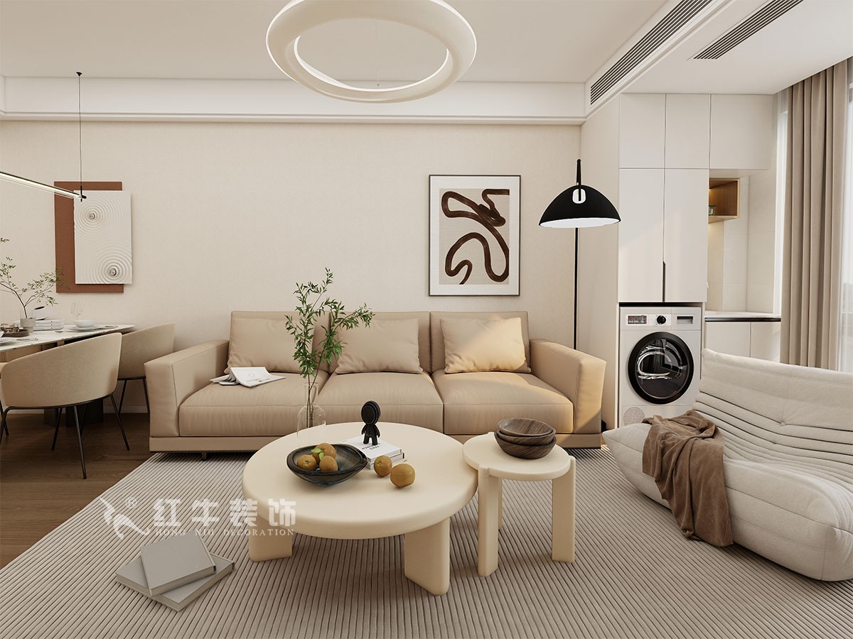 南京93㎡現(xiàn)代簡約風裝修，臥室弧形陽臺，舒適愜意
