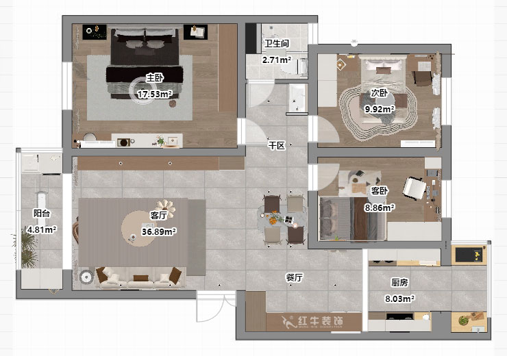 現(xiàn)代奶油風(fēng)裝修，目光所及皆是溫柔與美好