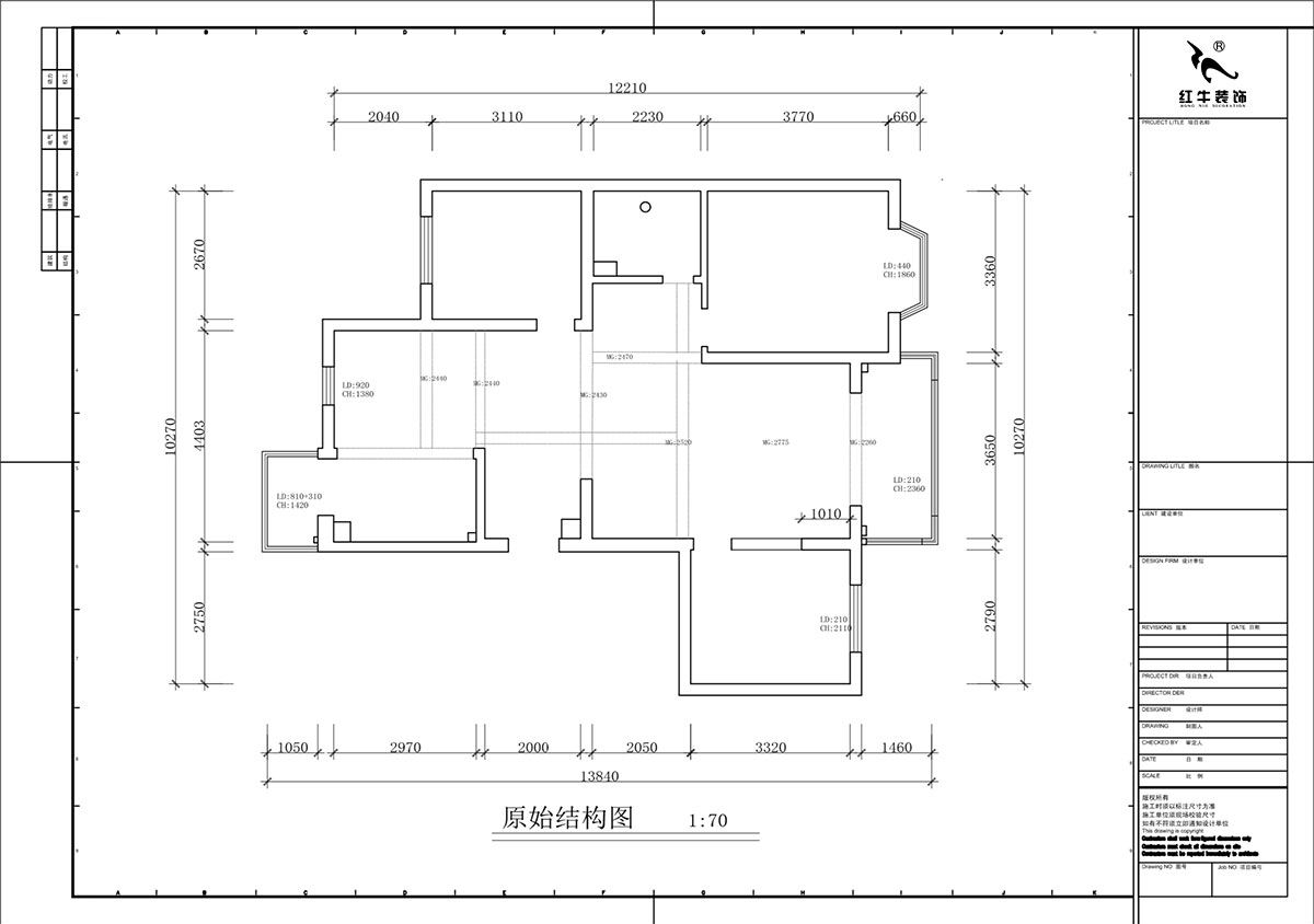 蔣?。汩坷?-3-1101-260㎡-現(xiàn)代簡約風(fēng)格｜4室3廳2衛(wèi)｜老房裝修｜定制家｜全包29萬｜00_01一層原始結(jié)構(gòu)圖