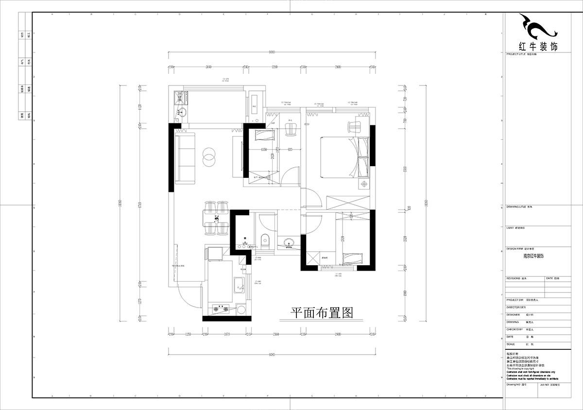 孟憲濤｜江城苑6-2-1704-88㎡-簡約風格｜3室2廳1衛(wèi)｜新房裝修｜定制家｜全包12萬｜00_02平面布置圖